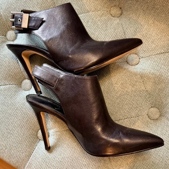 Ivanka Trump Black Leather Slingback Booties Size 8 - Picture 2 of 8